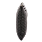 Clutch Large Chevron O-Case Zip Black Chevron Caviar Leather