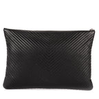 Clutch Large Chevron O-Case Zip Black Chevron Caviar Leather