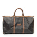 Bolsa de viaje grande Boston vintage de lona recubierta con estampado de panal, color marrón miel