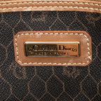 Bolsa de viaje grande Boston vintage de lona recubierta con estampado de panal, color marrón miel