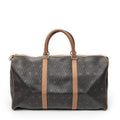 Travel Bag Large Vintage Travel Boston Brown Honeycomb Coated Canvas