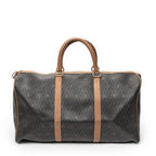 Travel Bag Large Vintage Travel Boston Brown Honeycomb Coated Canvas