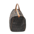 Travel Bag Large Vintage Travel Boston Brown Honeycomb Coated Canvas