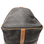 Travel Bag Large Vintage Travel Boston Brown Honeycomb Coated Canvas