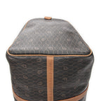 Bolsa de viaje grande Boston vintage Lona revestida de nido de abeja marrón