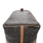 Bolsa de viaje grande Boston vintage Lona revestida de nido de abeja marrón