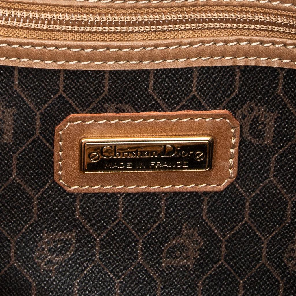 Bolsa de viaje grande Boston vintage Lona revestida de nido de abeja marrón