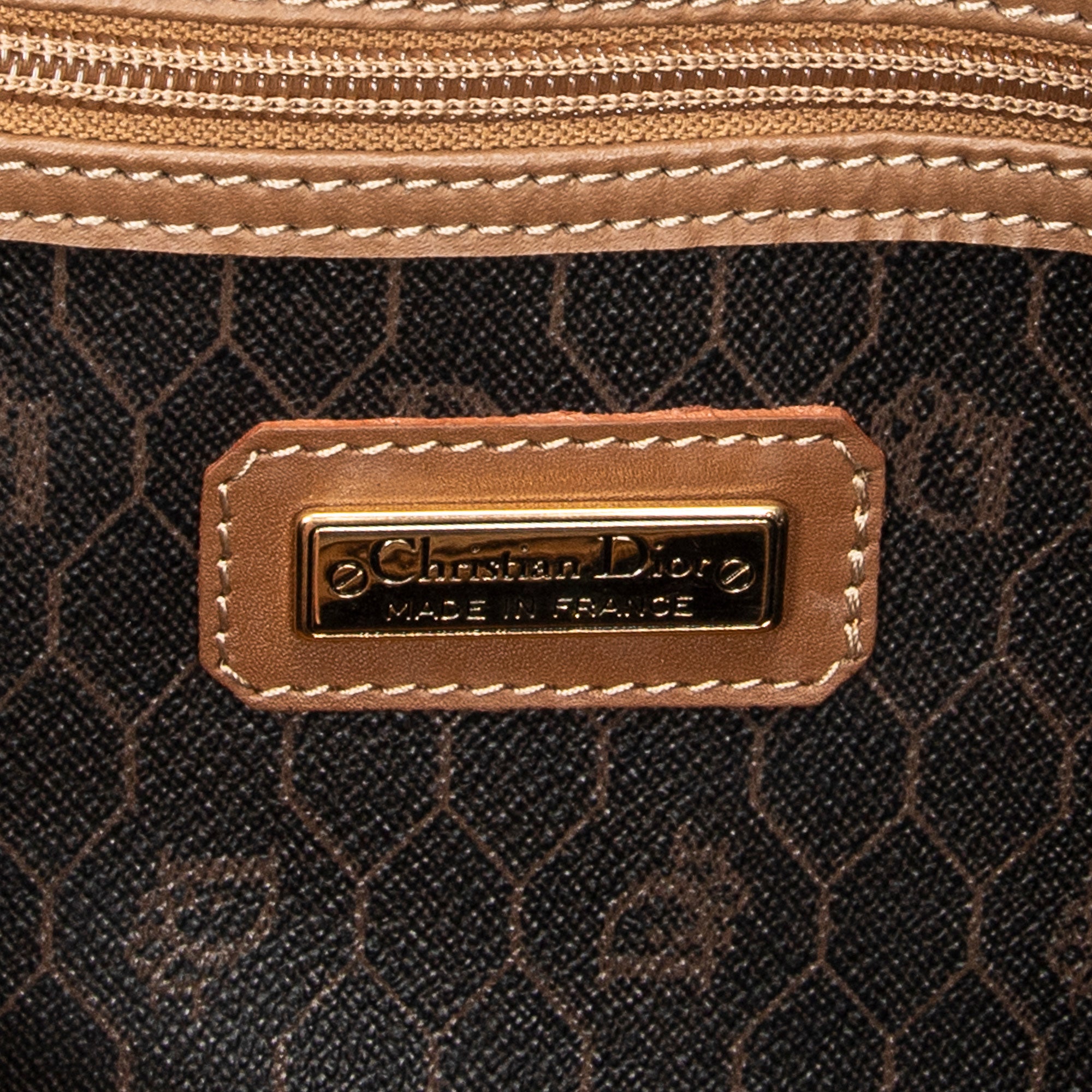Bolsa de viaje grande Boston vintage Lona revestida de nido de abeja marrón
