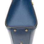 Shoulder Bag Medium Diana Bamboo Tote Navy Grained Calfskin Leather