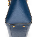 Shoulder Bag Medium Diana Bamboo Tote Navy Grained Calfskin Leather