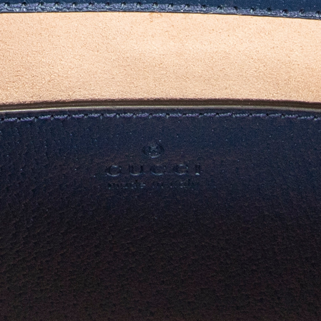 Shoulder Bag Medium Diana Bamboo Tote Navy Grained Calfskin Leather