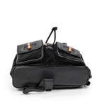 Mochila grande de bambú en piel de ante negra