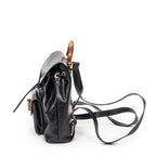 Backpack Mini Bamboo Backpack Black Calfskin Leather