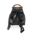 Backpack Mini Bamboo Backpack Black Calfskin Leather