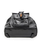 Backpack Mini Bamboo Backpack Black Calfskin Leather