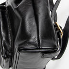 Backpack Mini Bamboo Backpack Black Calfskin Leather