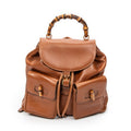Backpack Large Bamboo Backpack Tan Calfskin Leather