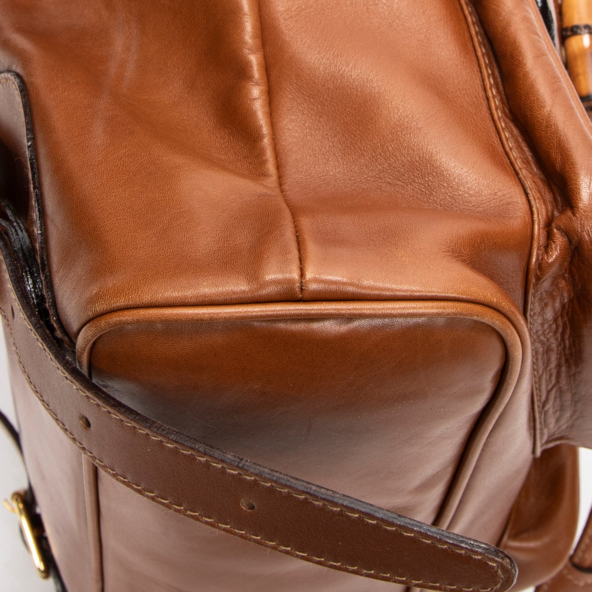 Backpack Large Bamboo Backpack Tan Calfskin Leather
