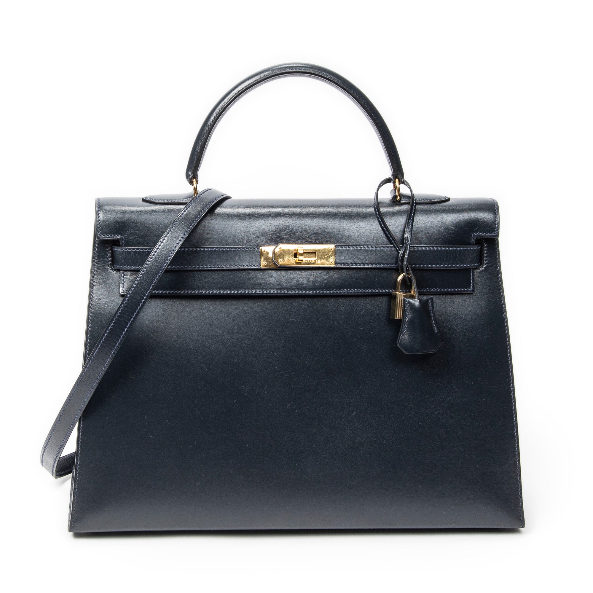 Shoulder Bag Kelly Sellier 35 Navy Box Leather