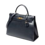 Shoulder Bag Kelly Sellier 35 Navy Box Leather