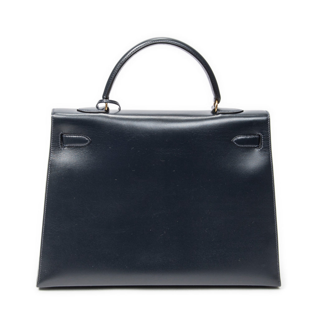 Shoulder Bag Kelly Sellier 35 Navy Box Leather