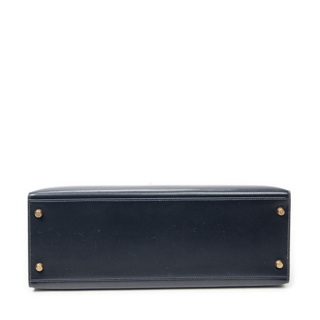 Shoulder Bag Kelly Sellier 35 Navy Box Leather