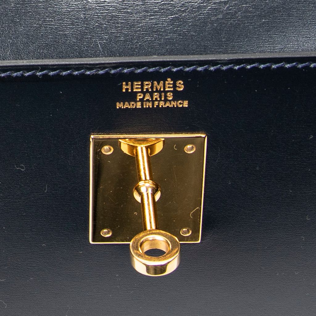 Shoulder Bag Kelly Sellier 35 Navy Box Leather