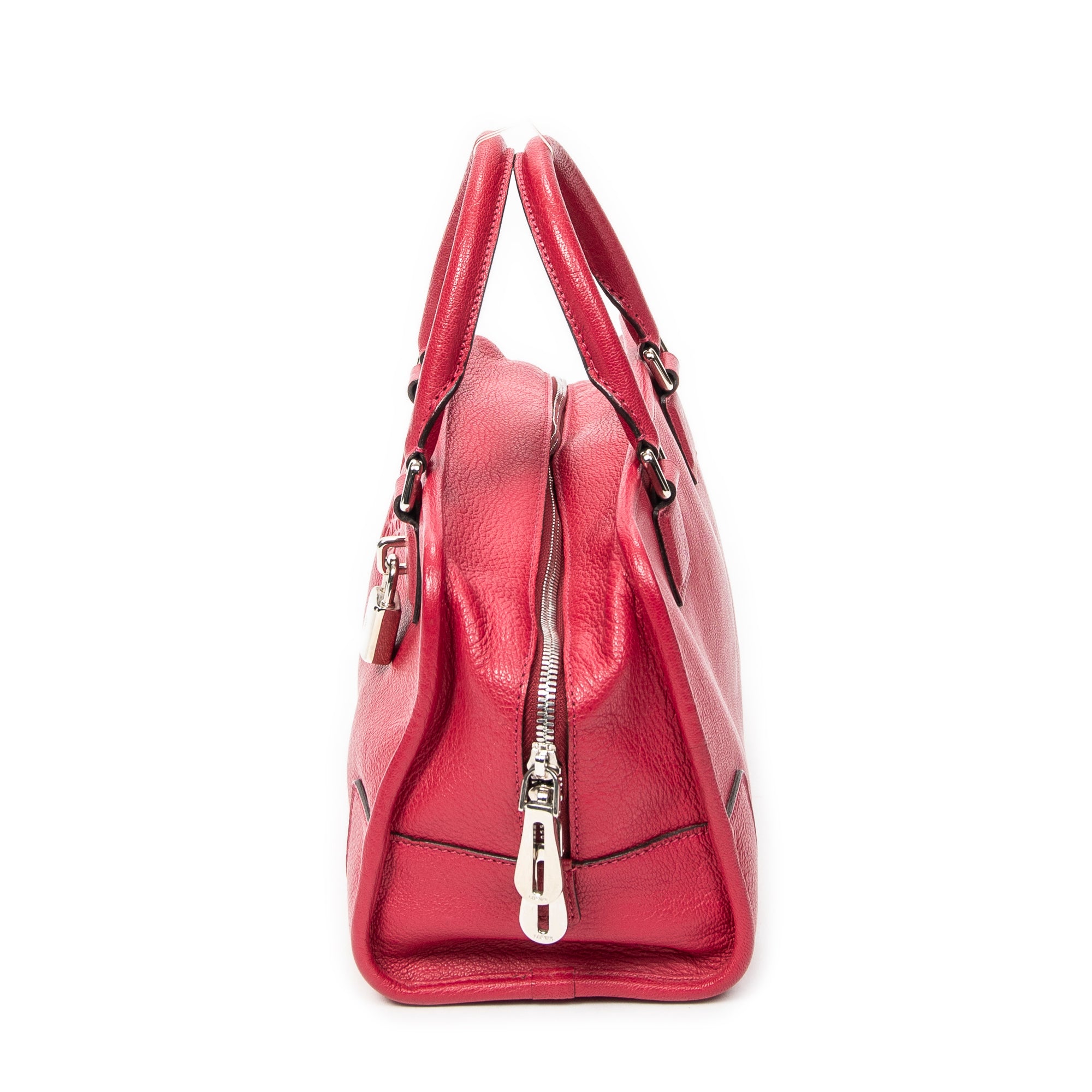 Handbag Amazona 28 Raspberry Pink Grained Calfskin Leather