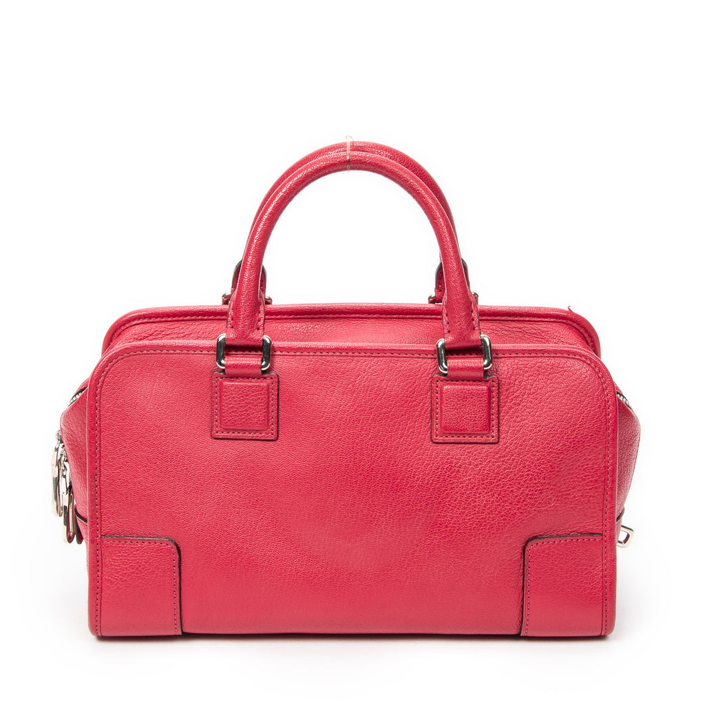 Handbag Amazona 28 Raspberry Pink Grained Calfskin Leather