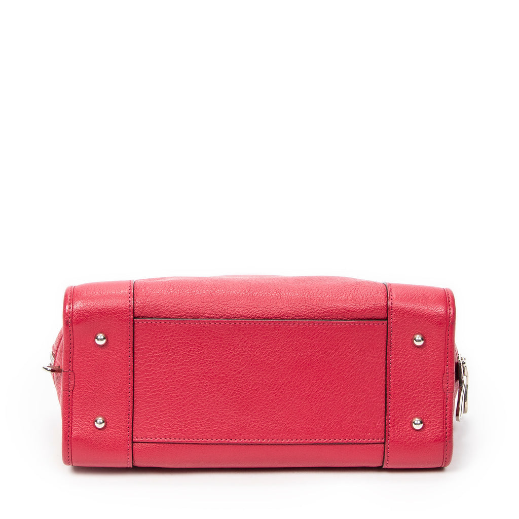 Handbag Amazona 28 Raspberry Pink Grained Calfskin Leather