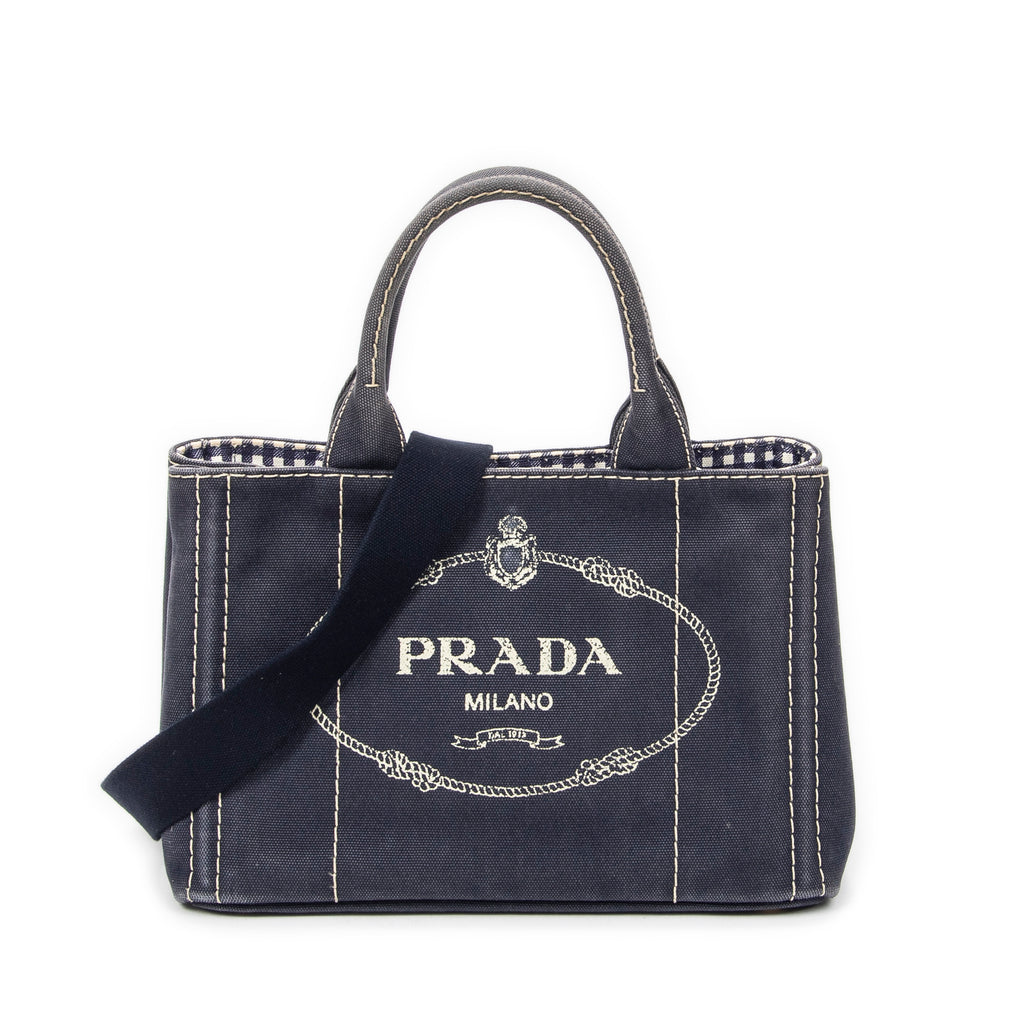 Prada - Petit cabas Canapa - Marine
