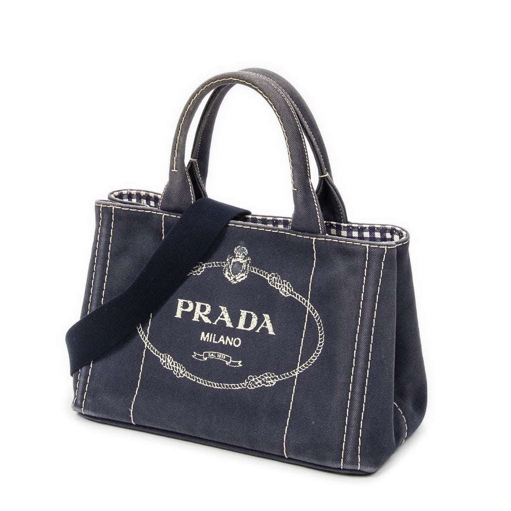 Prada - Petit cabas Canapa - Marine