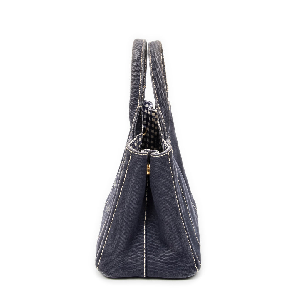 Prada - Petit cabas Canapa - Marine