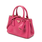 Bolso de Hombro Micro Galleria Doble Cremallera Piel Saffiano Rosa Fucsia