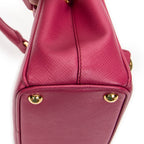Bolso de Hombro Micro Galleria Doble Cremallera Piel Saffiano Rosa Fucsia