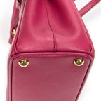 Bolso de Hombro Micro Galleria Doble Cremallera Piel Saffiano Rosa Fucsia