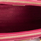 Bolso de Hombro Micro Galleria Doble Cremallera Piel Saffiano Rosa Fucsia