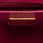 Bolso de Hombro Micro Galleria Doble Cremallera Piel Saffiano Rosa Fucsia