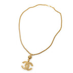 Necklace Large CC Pendant Necklace Gold Gold Plated