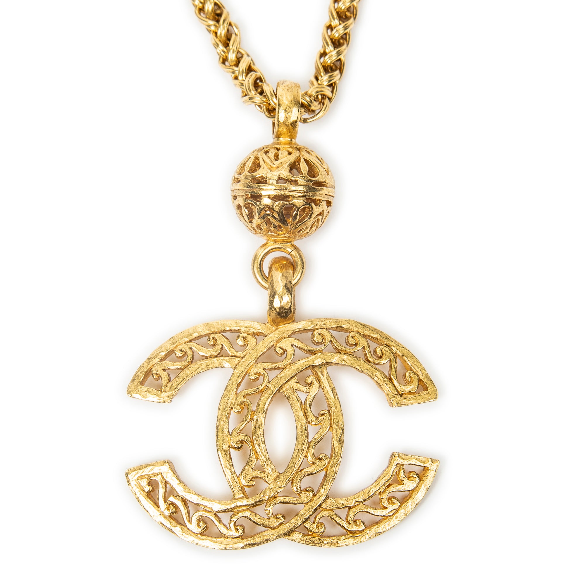 Necklace Large CC Pendant Necklace Gold Gold Plated