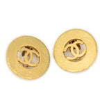 Pendientes CC Redondos con Clip Dorados Bañados en Oro