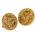 Pendientes CC redondos de clip chapados en oro