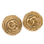 Earrings CC Round Twist Rope Clip On Earrings Gold Gold Plated
