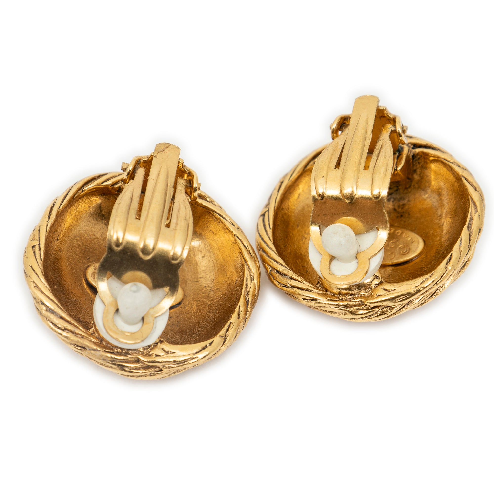 Earrings CC Round Twist Rope Clip On Earrings Gold Gold Plated