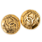 Earrings CC Round Clip On Earrings Gold Gold Plated