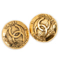 Earrings CC Round Clip On Earrings Gold Gold Plated