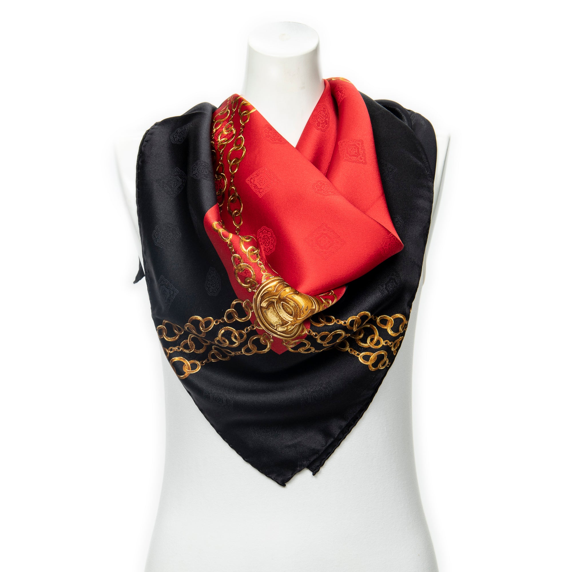Scarf Scarf Black 100% Jacquard Silk