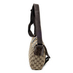 Shoulder Bag Double Buckle Flap Messenger Beige Monogrammed Canvas