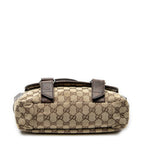 Shoulder Bag Double Buckle Flap Messenger Beige Monogrammed Canvas