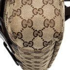 Shoulder Bag Double Buckle Flap Messenger Beige Monogrammed Canvas
